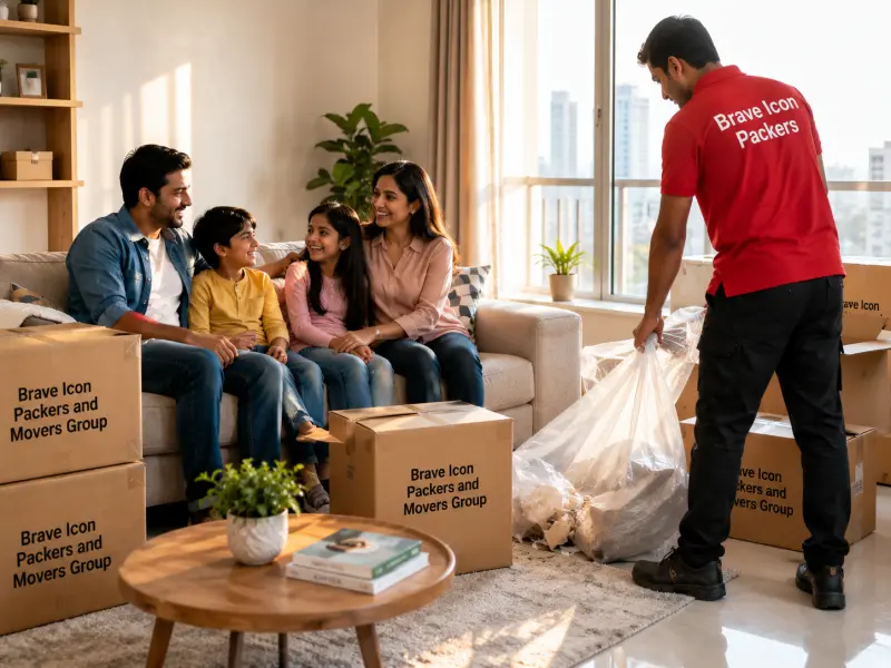 A heartwarming scene inside a newly moved-into Noida apartment.